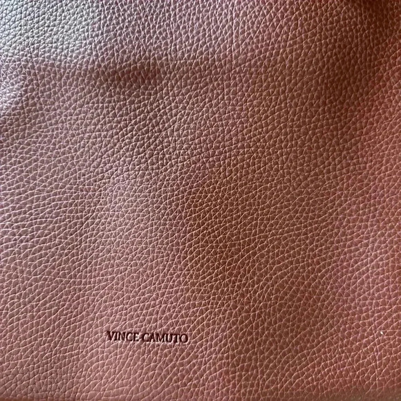 Vegan Pebble Leather Tote Bag Brown Vince Camuto 17 x 12 NWOT - Picture 5 of 9